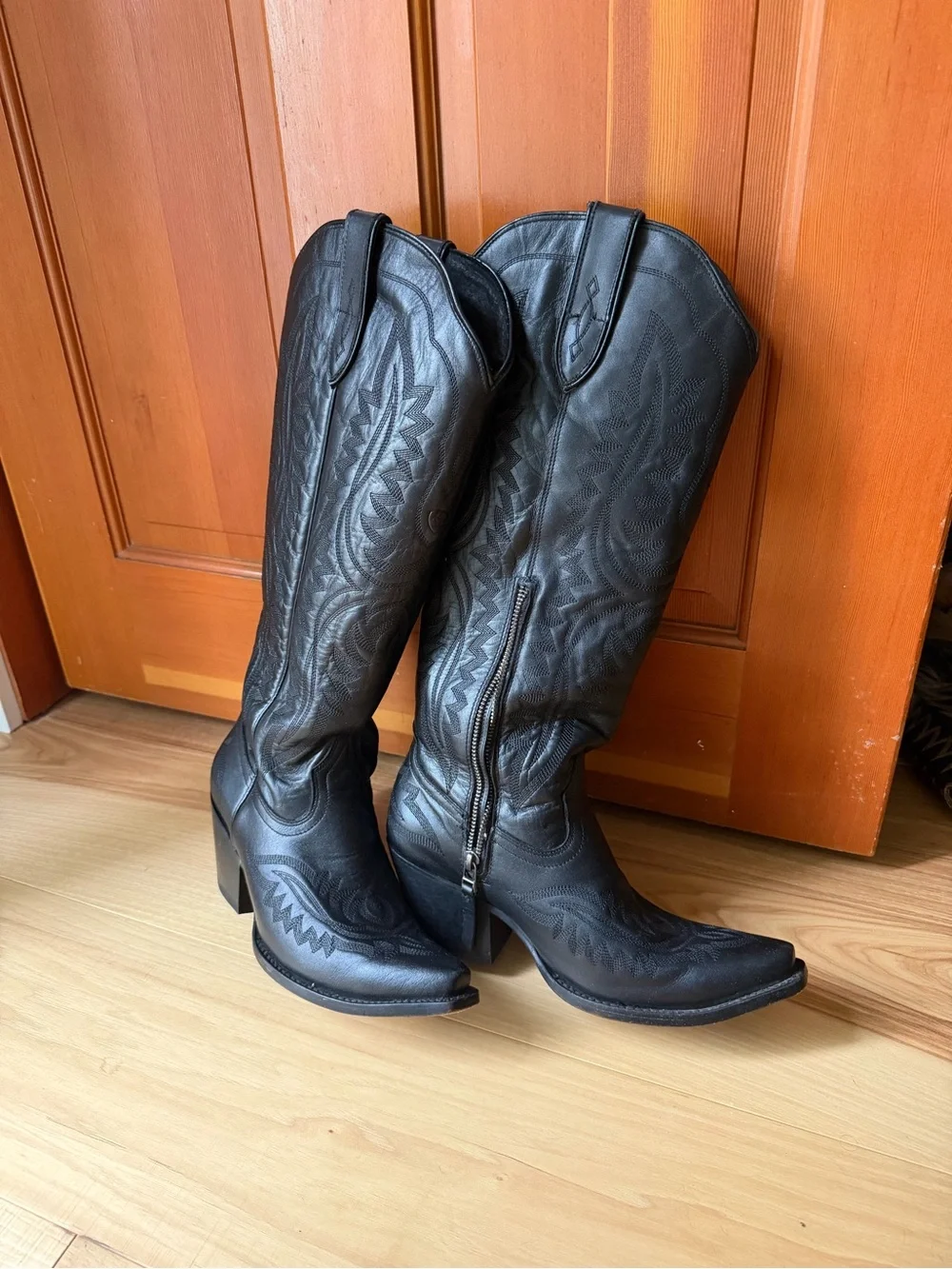 Ariat Casanova Black Embroidered Over-the-Knee Western Boots 8.5